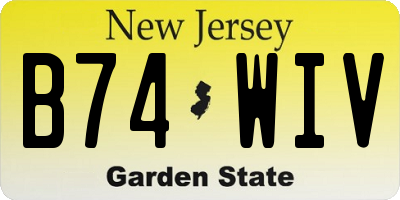 NJ license plate B74WIV