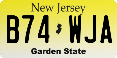 NJ license plate B74WJA