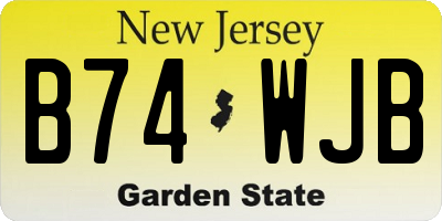 NJ license plate B74WJB