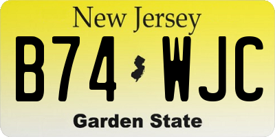 NJ license plate B74WJC