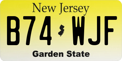 NJ license plate B74WJF