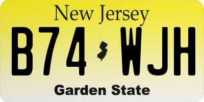 NJ license plate B74WJH