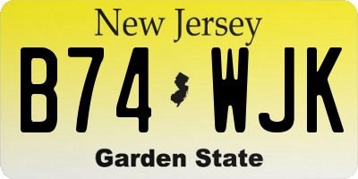 NJ license plate B74WJK