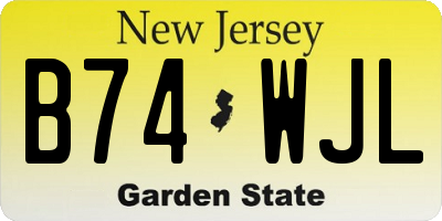 NJ license plate B74WJL