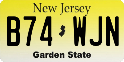 NJ license plate B74WJN