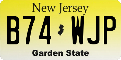 NJ license plate B74WJP