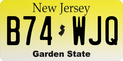 NJ license plate B74WJQ