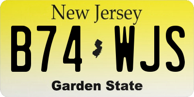 NJ license plate B74WJS