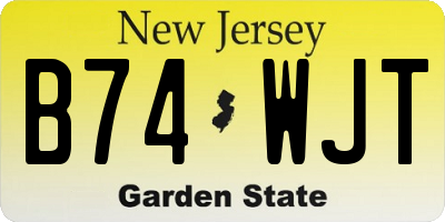 NJ license plate B74WJT
