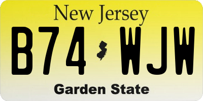 NJ license plate B74WJW