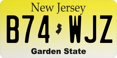 NJ license plate B74WJZ