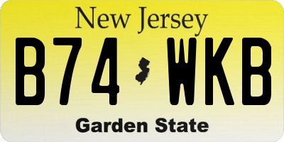 NJ license plate B74WKB