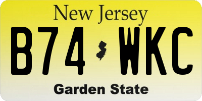 NJ license plate B74WKC