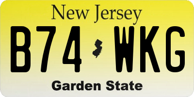NJ license plate B74WKG