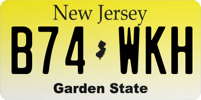 NJ license plate B74WKH