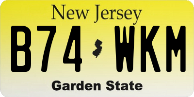 NJ license plate B74WKM