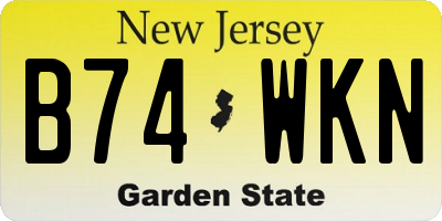 NJ license plate B74WKN