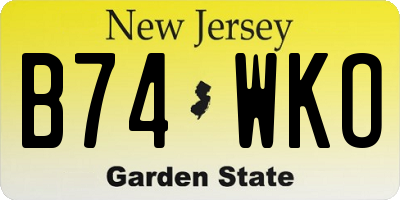 NJ license plate B74WKO