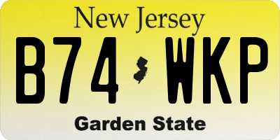 NJ license plate B74WKP