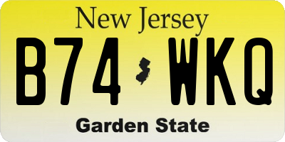 NJ license plate B74WKQ