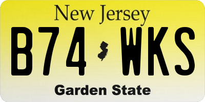 NJ license plate B74WKS