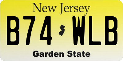 NJ license plate B74WLB