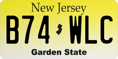 NJ license plate B74WLC