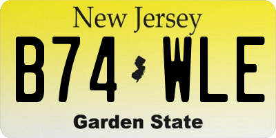NJ license plate B74WLE