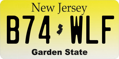 NJ license plate B74WLF