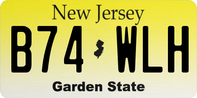 NJ license plate B74WLH