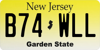 NJ license plate B74WLL
