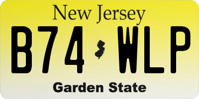 NJ license plate B74WLP
