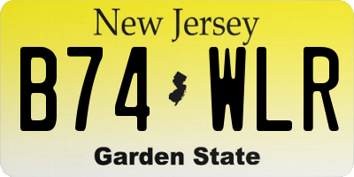 NJ license plate B74WLR