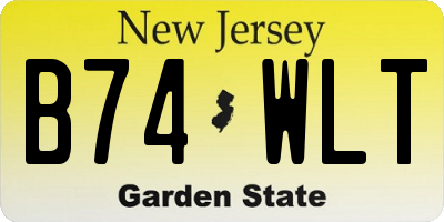 NJ license plate B74WLT