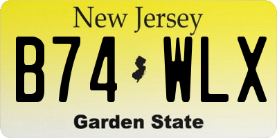 NJ license plate B74WLX