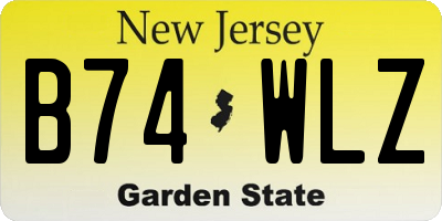 NJ license plate B74WLZ
