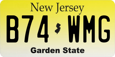 NJ license plate B74WMG