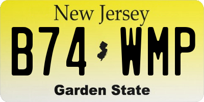 NJ license plate B74WMP