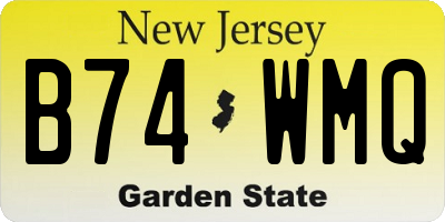 NJ license plate B74WMQ