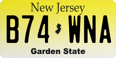 NJ license plate B74WNA