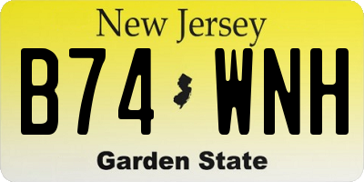 NJ license plate B74WNH