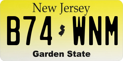NJ license plate B74WNM