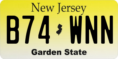 NJ license plate B74WNN