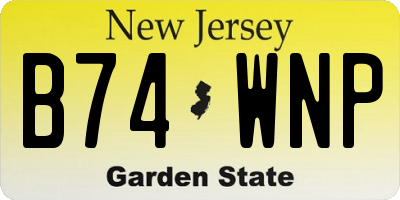 NJ license plate B74WNP