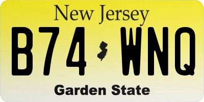 NJ license plate B74WNQ