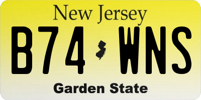 NJ license plate B74WNS