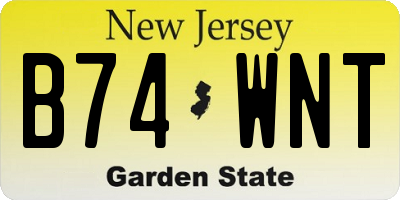 NJ license plate B74WNT