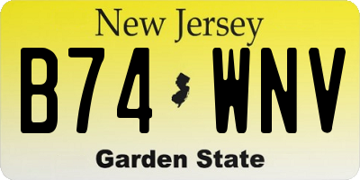 NJ license plate B74WNV