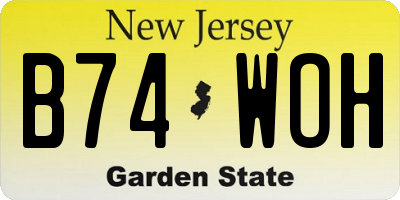 NJ license plate B74WOH