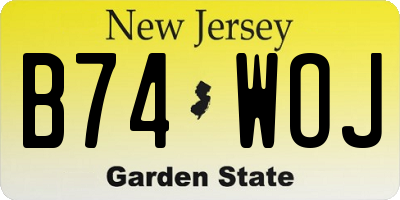 NJ license plate B74WOJ